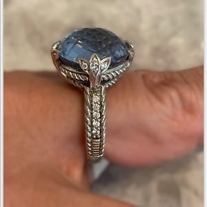 JUDITH RIPKA BLUE TOPAZ CZ 925 S Ring